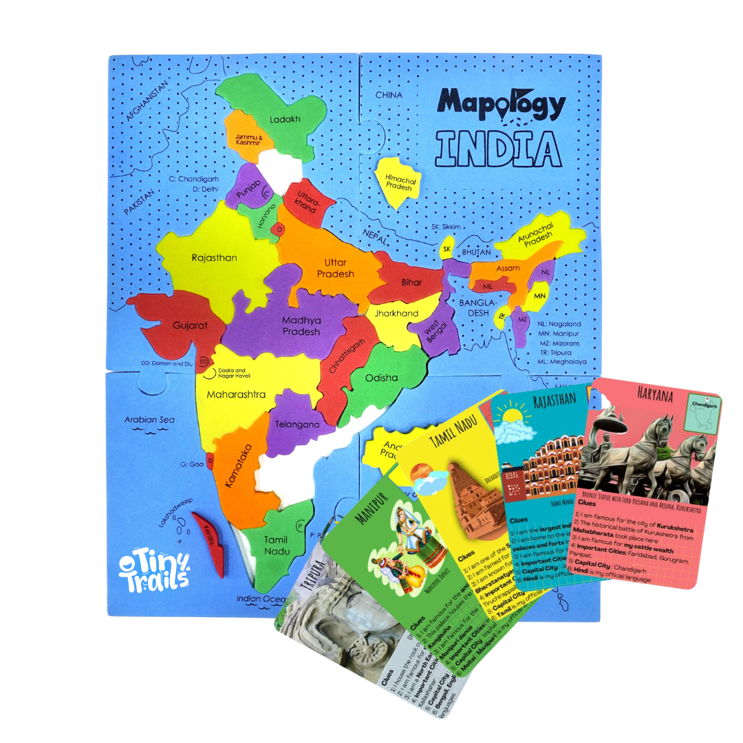 Mapology India Map With Flash Card