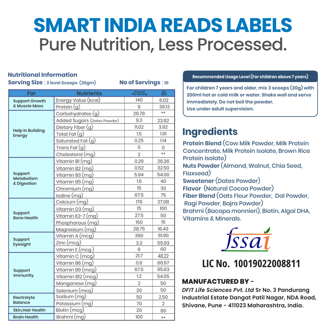 100% Natural Nutritional Drink for Kids 7-13 Yrs
