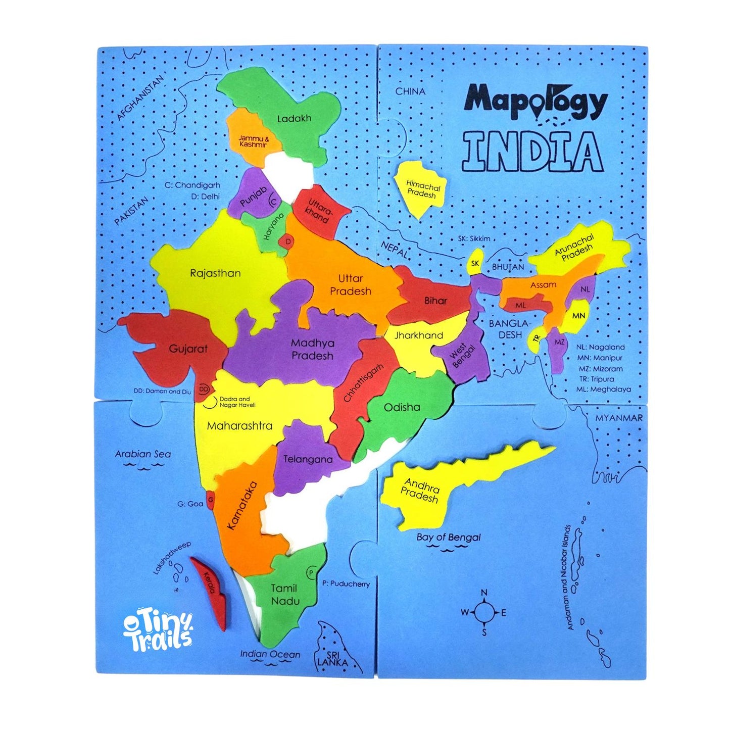 India Map Puzzle | Floor Puzzle & Game (ages 6+)
