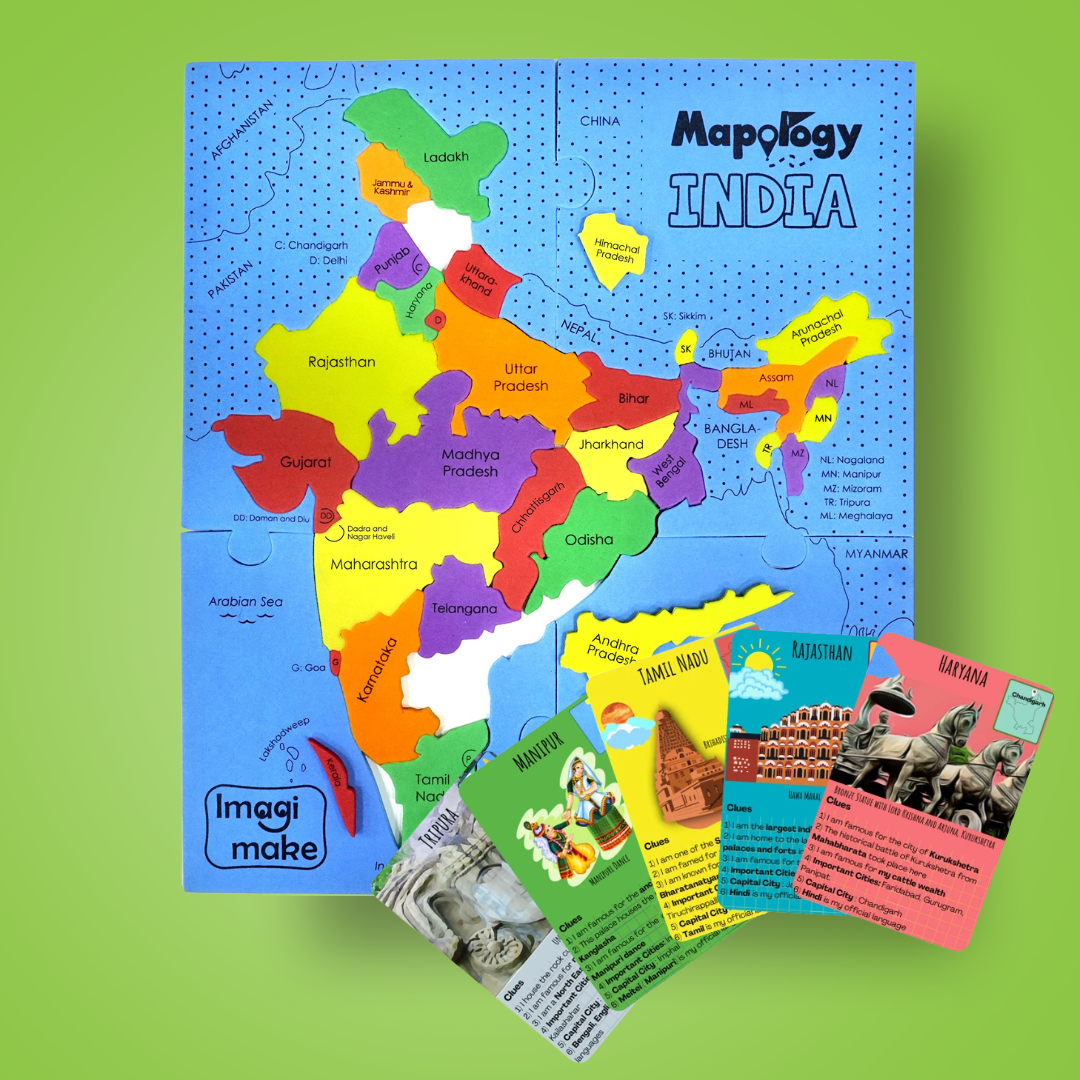 Mapology India Map With Flash Card