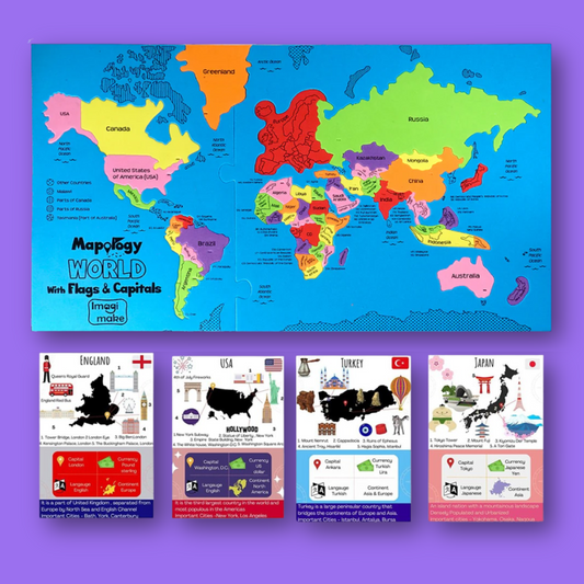 Mapology World Map With Flash Card