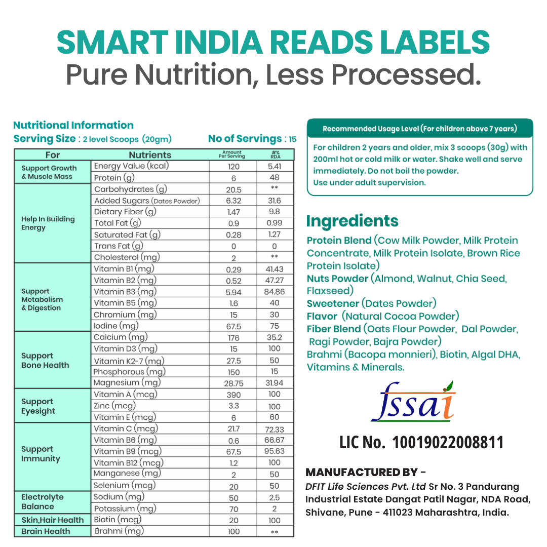 100% Natural Nutritional Drink for Kids 2-6 Yrs